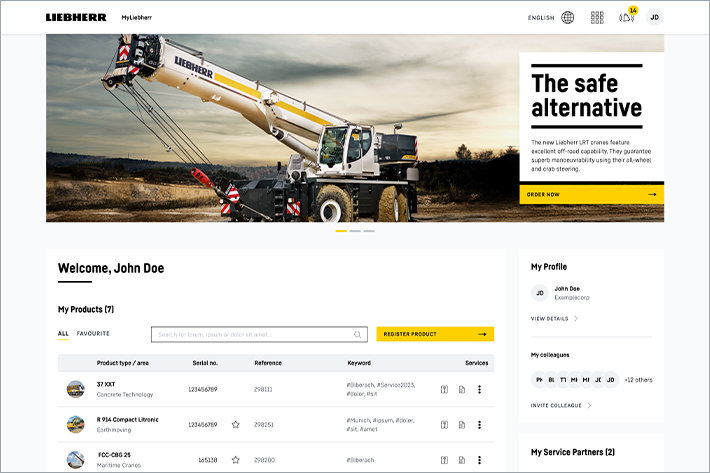MyLiebherr homepage: new design and features enhance user experience